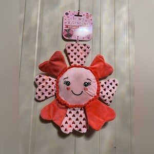 Bow Wow Pet 11" Squeaky Pink Flower Dog Toy w/Full Body Squeaker & Crinkle New